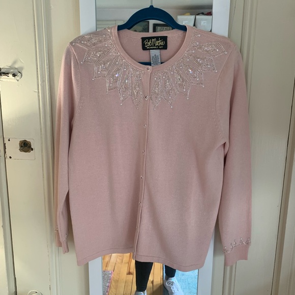 Bob Mackie Pink Vintage Embroidered Cardigan - Picture 9 of 14
